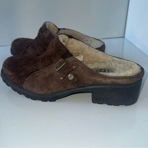 UGG Lila  Brown Suede Slip Ons Women's Shoes Size 10